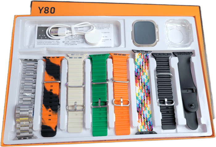 Y80 Ultra Smartwatch With 8 Strap