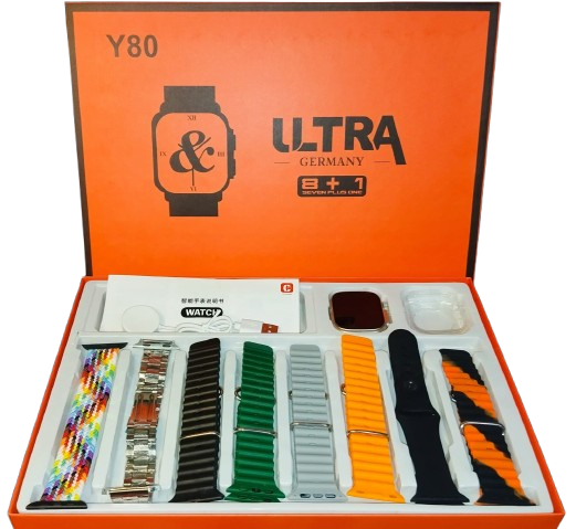 Y80 Ultra Smartwatch With 8 Strap